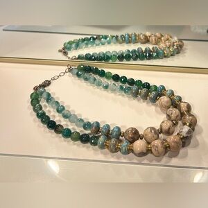 Elegant Green and Brown Beaded Necklace